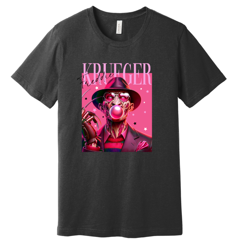Freddie Krueger Bubblegum Tee - Dark Gray Heather