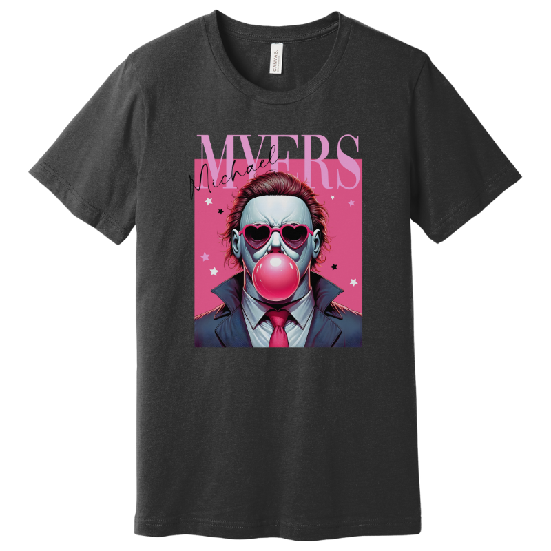 Michael Myers Bubblegum Tee Dark Heather Gray