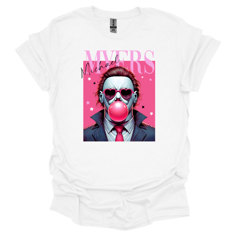 Michael Myers Bubblegum Tee White