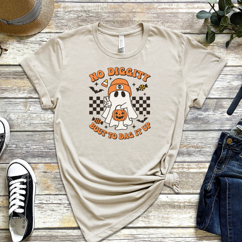 No Diggity graphic printed on unisex adult t-shirt in retro 90s style